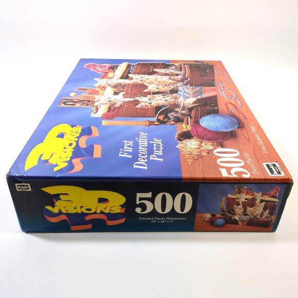 3D Visions 500 Pieces Cats Jigsaw Puzzle The First Decorative Puzzle New Sealed - Picture 3 of 5